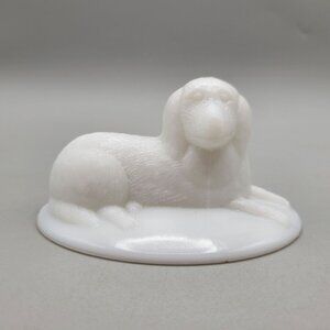 Westmoreland Milk Glass Setter Dog Lid for Trinket Box Oval LID ONLY